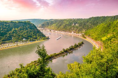 Görünüm Loreley, Orta Ren Vadisi, Almanya 