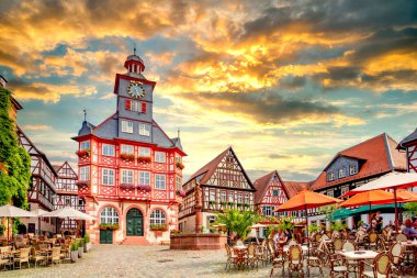 Eski şehir Heppenheim, Almanya 