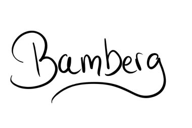 Bamberg, Handwritten black on white 