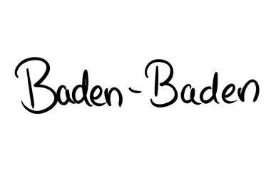 baden-Baden, Handwritten black on white 