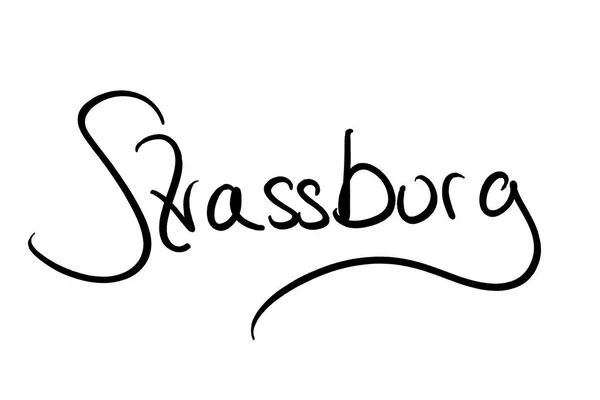 Strassburg Handwritten Black White — Fotografia de Stock