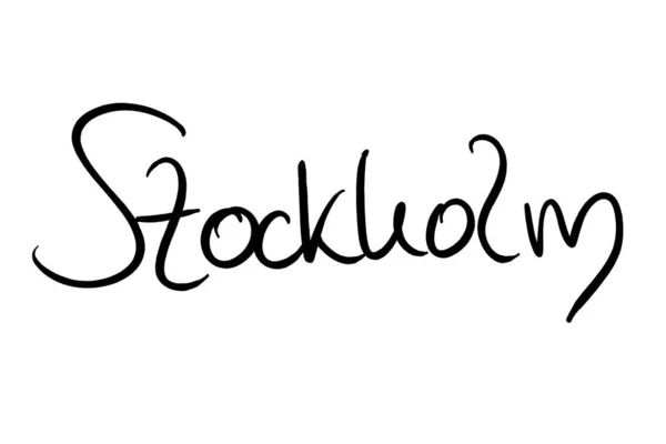 Stockholm Handwritten Black White — Fotografia de Stock