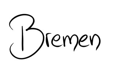 City name handwritten Black on white 