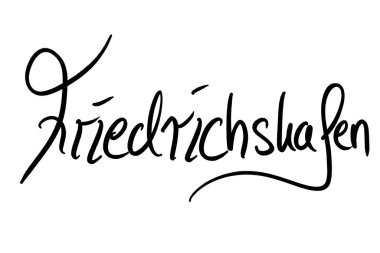 City name handwritten Black on white 