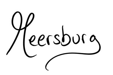 City name handwritten Black on white 