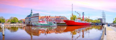 Harbour of Emden, Germany  clipart
