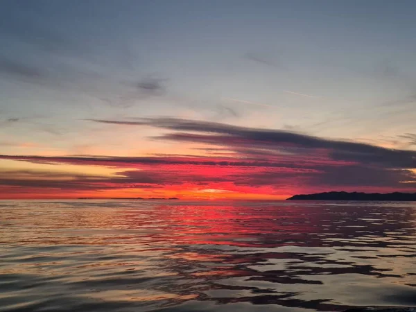 Sun Set Horizon Backdrop Calm Sea — Stock Photo, Image