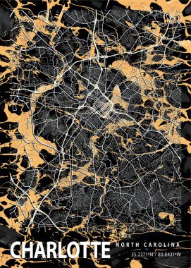 Charlotte, Birleşik Devletler Andromedas Mermer Haritası dünyanın en ünlü şehirlerinin güzel bir kopyası. Bu fiyata böyle bir baskı bulamazsın..