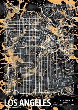 Los Angeles - Birleşik Devletler Andromedas Mermer Haritası dünyanın en ünlü şehirlerinin güzel bir kopyası. Bu fiyata böyle bir baskı bulamazsın..