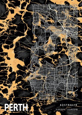Perth - Avustralya Andromedas Mermer Haritası dünyanın en ünlü şehirlerinin güzel bir kopyası. Bu fiyata böyle bir baskı bulamazsın..