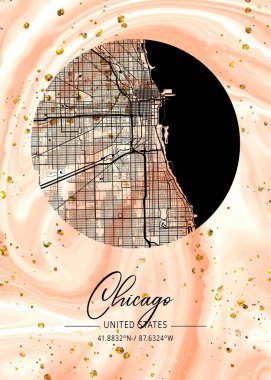 Chicago - Amerika Birleşik Devletleri Anthurium Mermer Haritası dünyanın en ünlü şehirlerinin güzel bir kopyası. Bu fiyata böyle bir baskı bulamazsın..