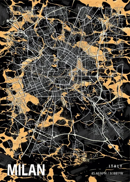 stock image Milan - Italy Andromedas Marble Map is beautiful prints of the world's most famous cities. You will not find a similar print at this great price.