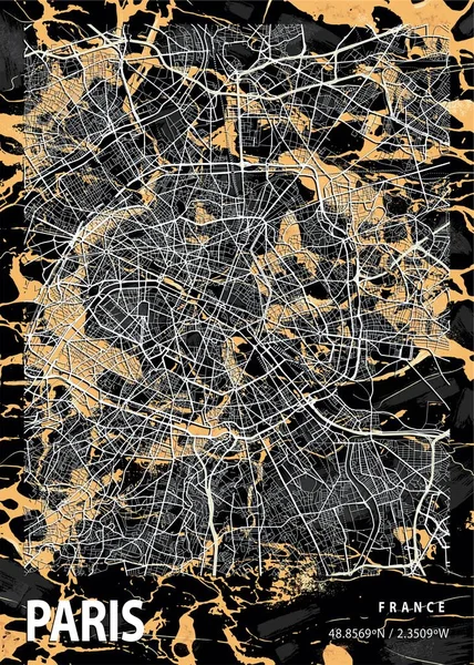 stock image Paris - France Andromedas Marble Map is beautiful prints of the world's most famous cities. You will not find a similar print at this great price.