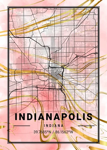 stock image Indianapolis - United States Cactus Marble Map is beautiful prints of the world's most famous cities. You will not find a similar print at this great price.