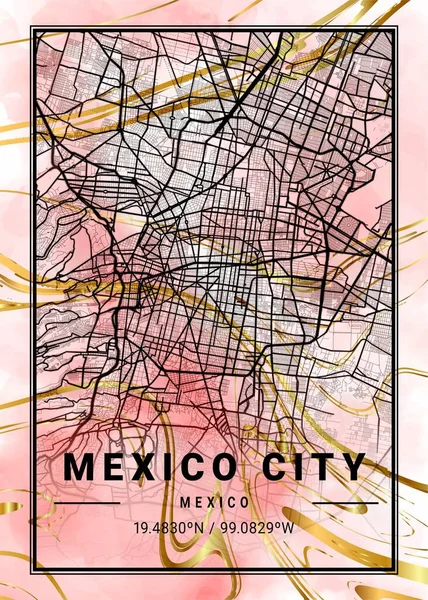 Mexiko Stadt Mexico Cactus Marble Map Ist Eine Wunderschöne Kopie — Stockfoto