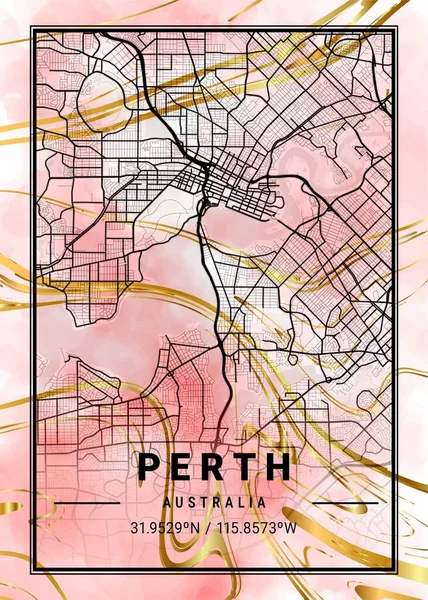 Περθ Αυστραλία Μαρμάρινος Χάρτης Κάκτων Είναι Όμορφες Εκτυπώσεις Των Πιο — Φωτογραφία Αρχείου