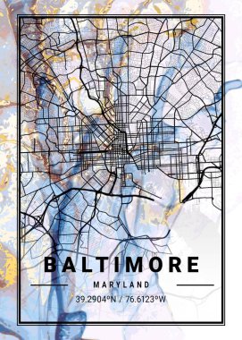 Baltimore - Birleşik Devletler Camomile Mermer Haritası dünyanın en ünlü şehirlerinin güzel bir kopyası. Bu fiyata böyle bir baskı bulamazsın..