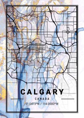 Calgary - Kanada Camomile Mermer Haritası dünyanın en ünlü şehirlerinin güzel bir kopyası. Bu fiyata böyle bir baskı bulamazsın..