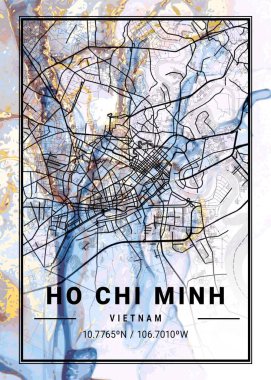 Ho Chi Minh - Vietnam Camomile Mermer Haritası dünyanın en ünlü şehirlerinin güzel bir kopyası. Bu fiyata böyle bir baskı bulamazsın..