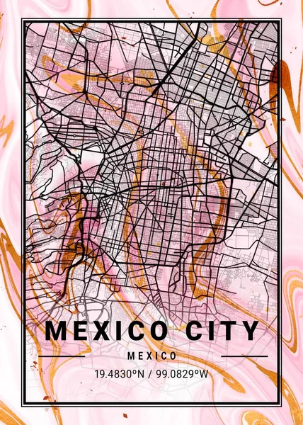 Mexiko Stadt Mexiko Camellia Marble Map Ist Eine Wunderschöne Karte — Stockfoto
