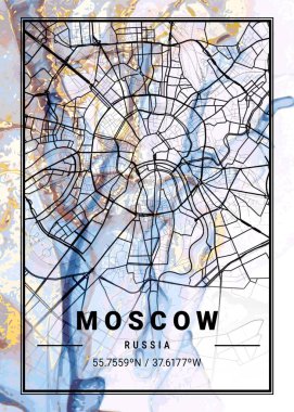 Moskova - Rusya Camomile Mermer Haritası dünyanın en ünlü şehirlerinin güzel bir kopyası. Bu fiyata böyle bir baskı bulamazsın..