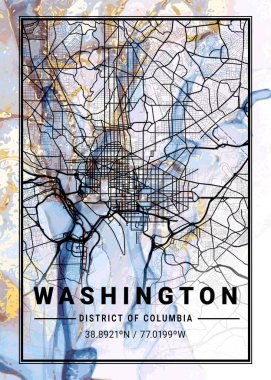 Washington - ABD Camomile Mermer Haritası dünyanın en ünlü şehirlerinin güzel bir kopyası. Bu fiyata böyle bir baskı bulamazsın..