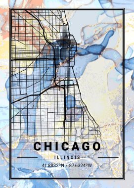 Chicago - Amerika Birleşik Devletleri Campanula Mermer Haritası dünyanın en ünlü şehirlerinin güzel bir kopyası. Bu fiyata böyle bir baskı bulamazsın..