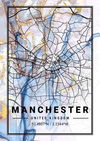 Manchester - Birleşik Krallık Camomile Mermer Haritası dünyanın en ünlü şehirlerinin güzel bir kopyası. Bu fiyata böyle bir baskı bulamazsın..