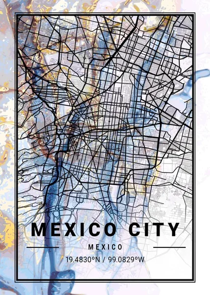 Mexiko Stadt Mexiko Kamille Marmor Karte Ist Eine Wunderschöne Kopie — Stockfoto