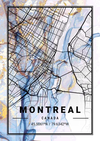 stock image Montreal - Canada Camomile Marble Map is beautiful prints of the world's most famous cities. You will not find a similar print at this great price.