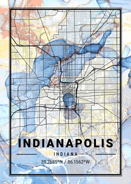 stock image Indianapolis - United States Campanula Marble Map is beautiful prints of the world's most famous cities. You will not find a similar print at this great price.