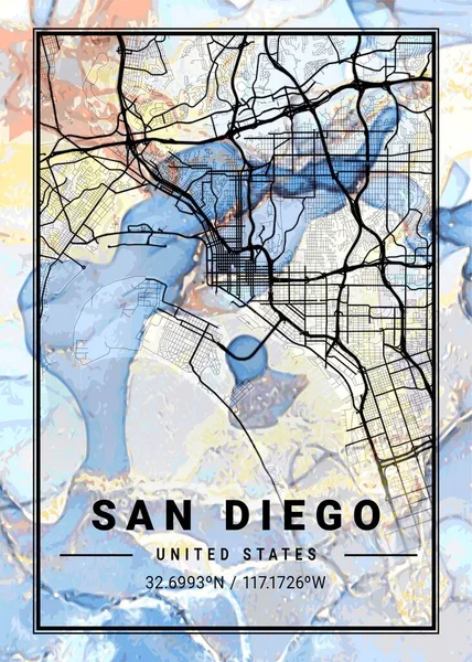 San Diego - Birleşik Devletler Campanula Mermer Haritası dünyanın en ünlü şehirlerinin güzel bir kopyası. Bu fiyata böyle bir baskı bulamazsın..
