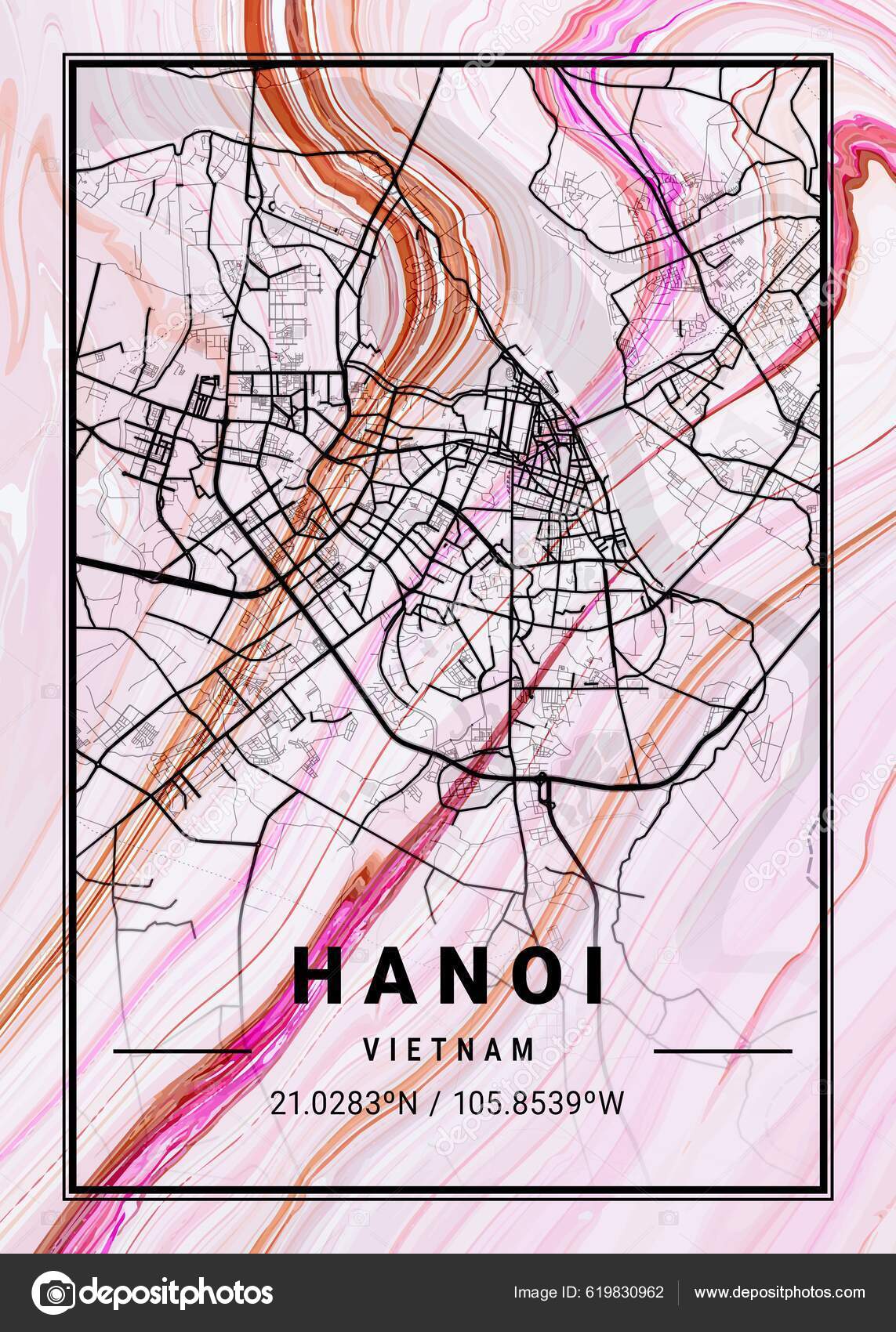 Hanoi Vietnam Clematis Marble Map Beautiful Prints World s Most Famous Hanoi Vietnam Clematis Marble Map Beautiful Prints World s Most Famous