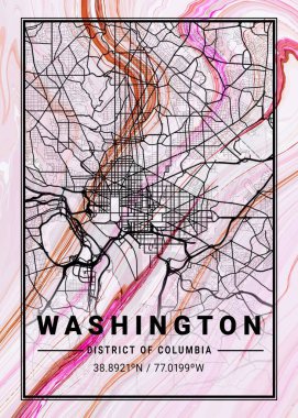 Washington - Birleşik Devletler Clematis Mermer Haritası dünyanın en ünlü şehirlerinin güzel bir kopyası. Bu fiyata böyle bir baskı bulamazsın..