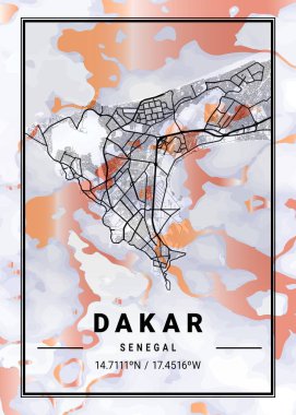 Dakar - Senegal Horoz Kovanı Mermer Haritası dünyanın en ünlü şehirlerinin güzel bir kopyası. Bu fiyata böyle bir baskı bulamazsın..