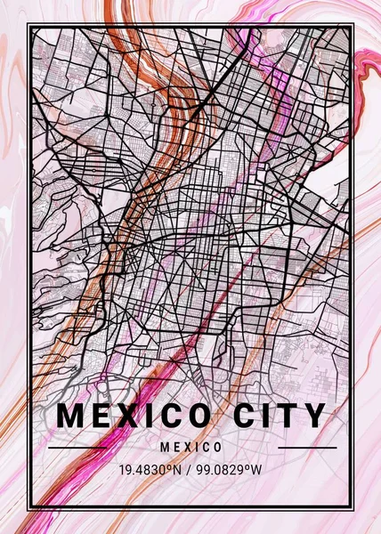 Mexiko Stadt Mexiko Clematis Marmor Karte Ist Eine Wunderschöne Kopie — Stockfoto