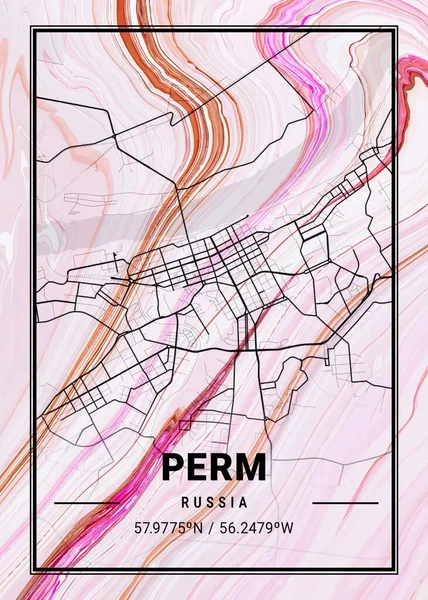 Perm - Rusya Clematis Mermer Haritası dünyanın en ünlü şehirlerinin güzel bir kopyası. Bu fiyata böyle bir baskı bulamazsın..