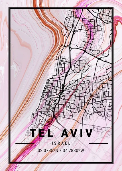 Tel Aviv - İsrail Clematis Mermer Haritası dünyanın en ünlü şehirlerinin güzel bir kopyası. Bu fiyata böyle bir baskı bulamazsın..