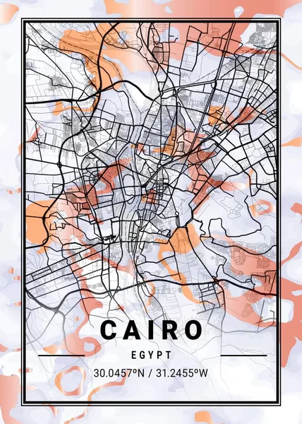 Κάιρο Αίγυπτος Cockscomb Μάρμαρο Χάρτης Είναι Όμορφες Εκτυπώσεις Από Τις — Φωτογραφία Αρχείου