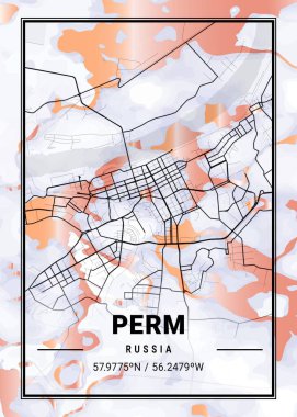 Perma - Rusya Horoz Tarağı Mermer Haritası dünyanın en ünlü şehirlerinin güzel bir kopyası. Bu fiyata böyle bir baskı bulamazsın..