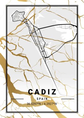 Cadiz - İspanya Kozmos Mermer Haritası dünyanın en ünlü şehirlerinin güzel bir kopyası. Bu fiyata böyle bir baskı bulamazsın..