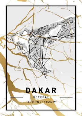 Dakar - Senegal Cosmos Mermer Haritası dünyanın en ünlü şehirlerinin güzel bir kopyası. Bu fiyata böyle bir baskı bulamazsın..