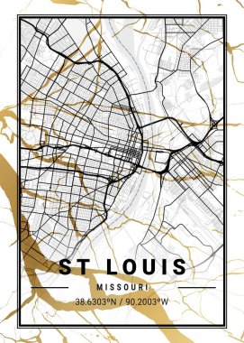 St. Louis - Birleşik Devletler Kozmos Mermer Haritası dünyanın en ünlü şehirlerinin güzel bir kopyası. Bu fiyata böyle bir baskı bulamazsın..