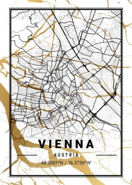 Viyana - Avusturya Kozmos Mermer Haritası dünyanın en ünlü şehirlerinin güzel bir kopyası. Bu fiyata böyle bir baskı bulamazsın..