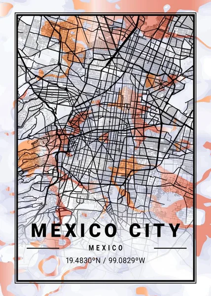 Mexiko Stadt Mexiko Cockscomb Marble Map Ist Eine Wunderschöne Kopie — Stockfoto