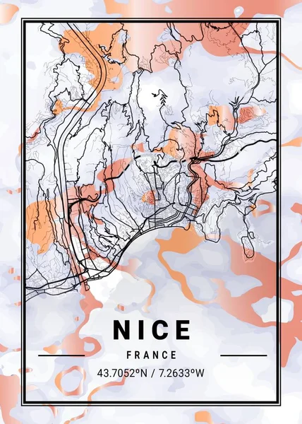 Νίκαια Γαλλία Cockscomb Μάρμαρο Χάρτης Είναι Όμορφες Εκτυπώσεις Από Τις — Φωτογραφία Αρχείου