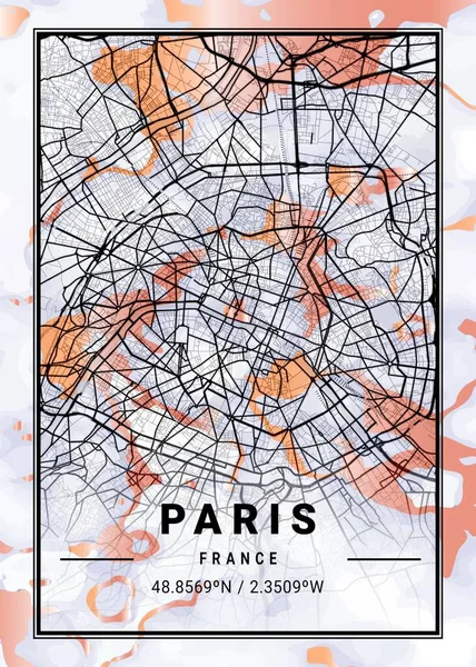 Παρίσι Γαλλία Μάρμαρο Cockscomb Map Είναι Ένας Πανέμορφος Χάρτης Των — Φωτογραφία Αρχείου