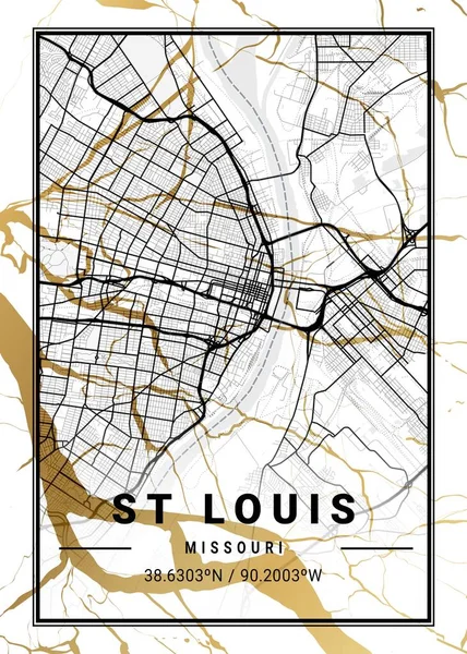 stock image St Louis - United States Cosmos Marble Map is beautiful prints of the world's most famous cities. You will not find a similar print at this great price.