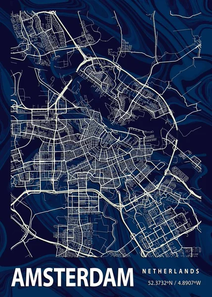 Amsterdam Mapa Mármore Crocus Holandês São Belas Gravuras Das Cidades — Fotografia de Stock