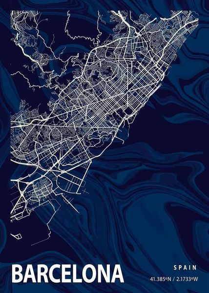바르셀로나 스페인 크로커스 Crocus Marble Map 세계에서 도시들의 아름다운 물이다 — 스톡 사진